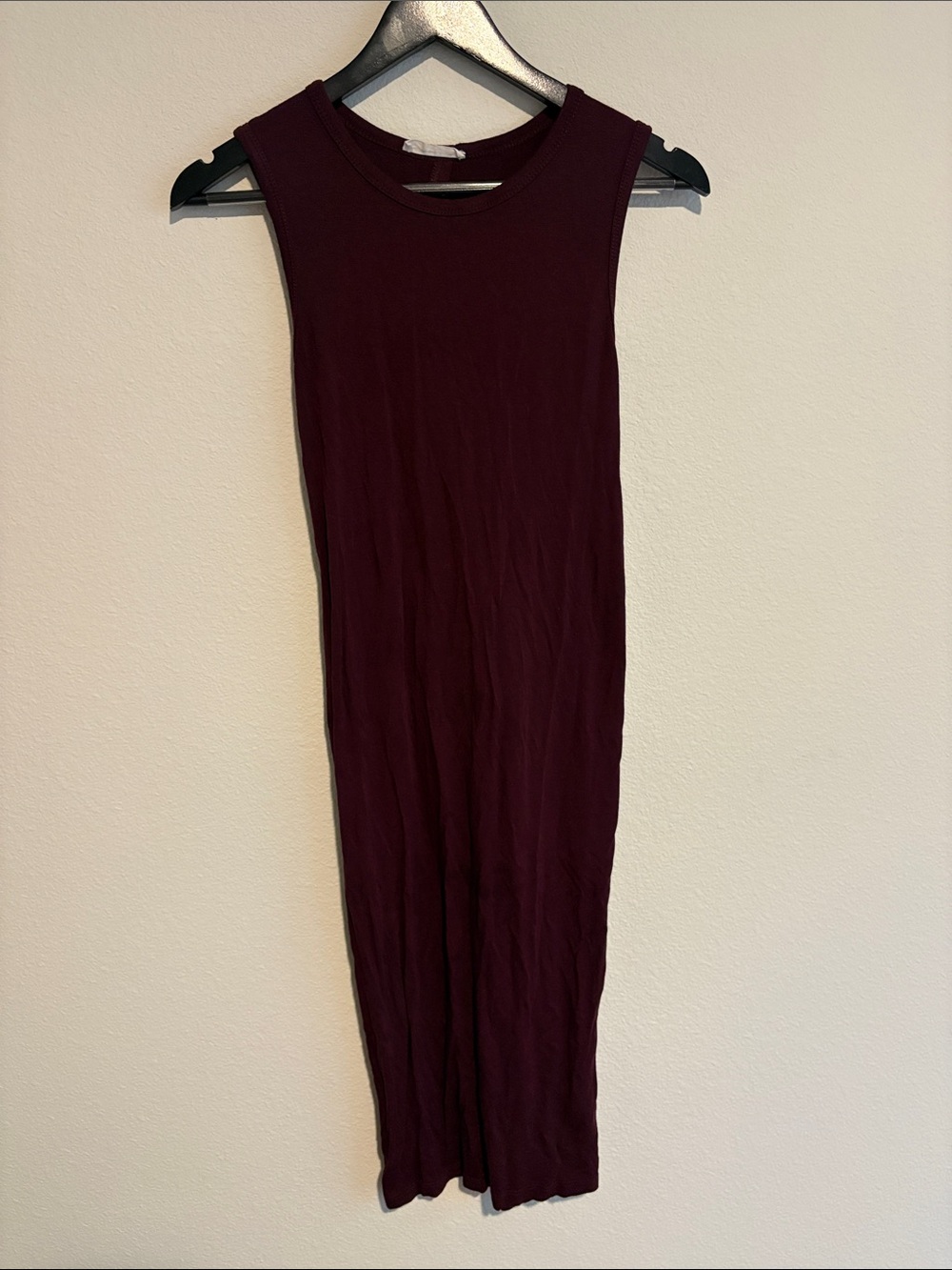 Sleeveless Midi Dress in Deep Wine
